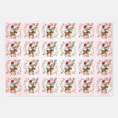 Baby Rendier Tangled Lights Kerst Kinderen Inpakpapier Vel (Voorkant)