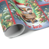 Baby Rendier Voeg de naam van het kind toe Schatti Cadeaupapier (Rol Hoek)