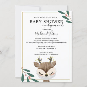 Baby Rendieren met Masker Baby shower per Mail Kaart