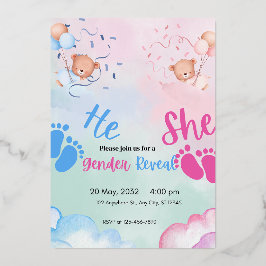 Baby Reveal Shower Folie Uitnodiging