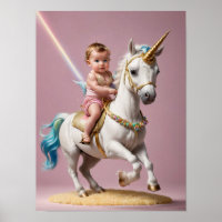 Baby rijden op een eenhoorn