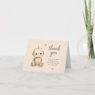 Baby Robot Baby Shower Bedankkaart