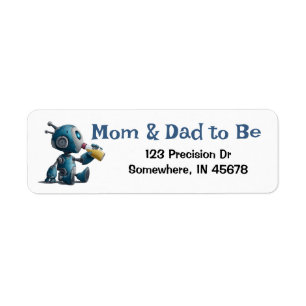 Baby Robot - Baby shower retouradres Etiket