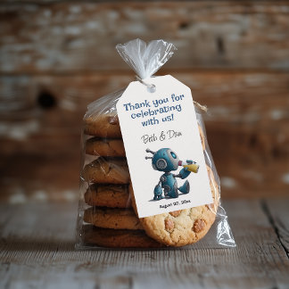 Baby Robot - Klaar voor de baby - Babyfeestje Cadeaulabel
