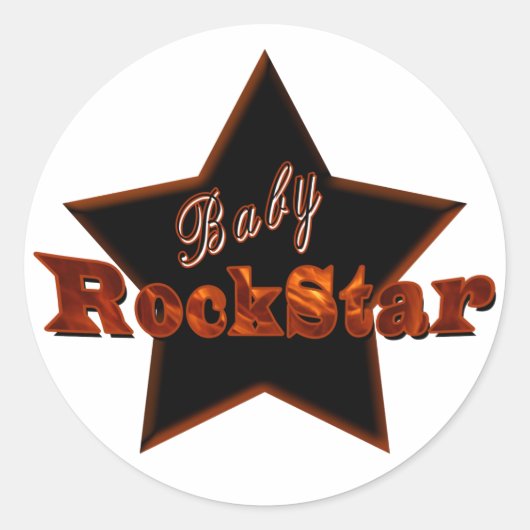 Baby RockStar Ronde Sticker (Voorkant)