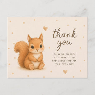 Baby Rode Eekhoorn Baby Shower Bedankt Briefkaart
