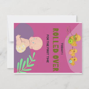 Baby rolt om briefkaart