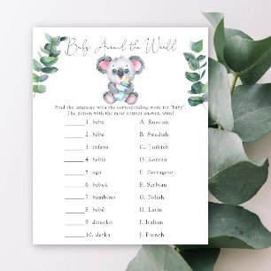 Baby Rond de wereld - Koala Baby Shower