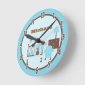 Baby Room Boy Horloge personnalisée (Angle)