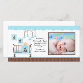 Baby Room Boy PHOTO Faire-part de naissance (Devant / Derrière)