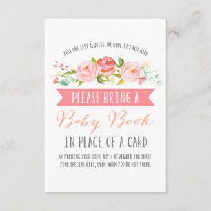 Baby roos banner Baby shower Informatiekaartje