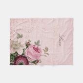Baby Roos Peony Fleece Blanket Love Pink (Voorkant (Horizontaal))