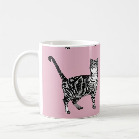 Baby rose Tabby chat Chats Art Mug (Gauche)