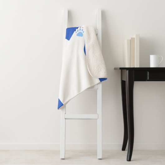 Baby "Royal Blue Light Grey Polar" Sherpa Deken (In situ)