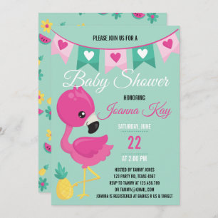 Baby Roze Baby shower Uitnodiging
