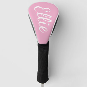 Baby Roze Bliss   Aangepaste naam cursief schrift Golfheadcover