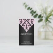 Baby roze Diamond Damask Appointkaarten Afsprakenkaartje (Staand voorkant)