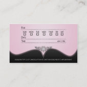 Baby roze Diamond Damask Appointkaarten Afsprakenkaartje (Achterkant)