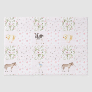 Baby roze dieren houden het neursery Patroon vol Tissuepapier