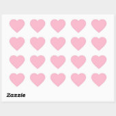 Baby roze effen kleur hart sticker (Vel)