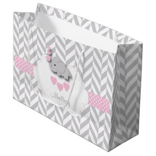 Baby roze ellephant 🐘 design - Baby Girl Shower Large Cadeauzakje