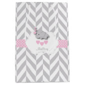 Baby roze ellephant-design - Babymeisje Medium Cadeauzakje (Voorkant)