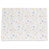 Baby Roze en Blauwe Sterren Patroon Groot Cadeauzakje (Voorkant)