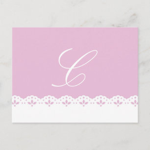 Baby Roze en kant Briefkaart