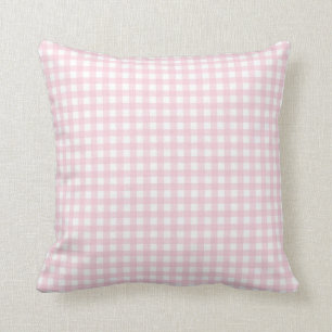 Baby Roze en Wit Geruit Kussen
