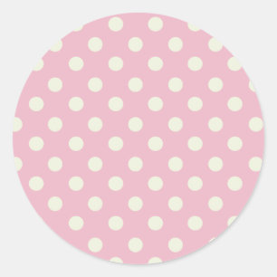 Baby roze en witte poka dot sticker