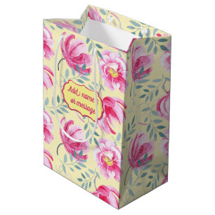 Baby Roze Engelse Rozen Middelgrote Gift Bag Medium Cadeauzakje