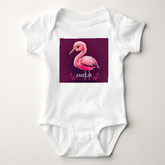 Baby Roze Flamingo Romper (Voorkant)