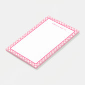 Baby Roze Gingham met Border Post-it® Notes (Schuin)