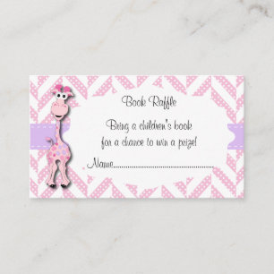 Baby Roze Giraffe Baby Jongen Douche Boek Raffle Informatiekaartje