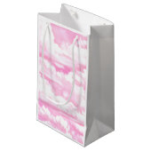 Baby roze Happy Clouds-achtergrond Klein Cadeauzakje (Voorkant Gekanteld)