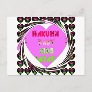 Baby roze harten Hakuna Matata Baby Kinder Design. Briefkaart