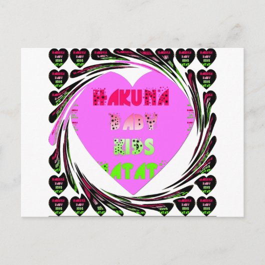 Baby roze harten Hakuna Matata Baby Kinder Design. Briefkaart (Voorkant)