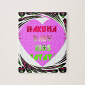 Baby roze harten Hakuna Matata Baby Kinder Design. Legpuzzel (Verticaal)
