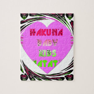 Baby roze harten Hakuna Matata Baby Kinder Design. Legpuzzel