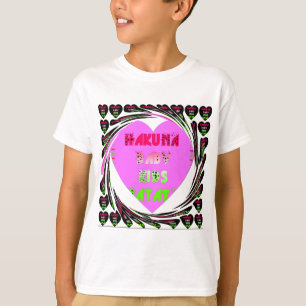Baby roze harten Hakuna Matata Baby Kinder Design. T-shirt