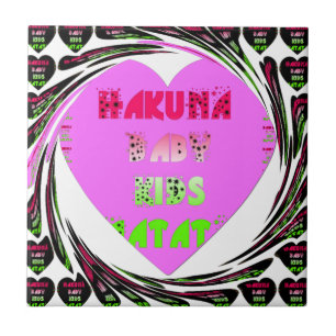 Baby roze harten Hakuna Matata Baby Kinder Design. Tegeltje
