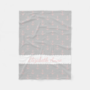 Baby roze kleuren op speciaal gepersonaliseerd ash fleece deken