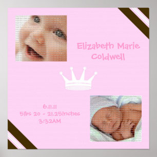 Baby Roze koningin Collage Wall Art Poster