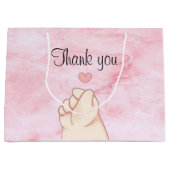 baby roze koreaans hart groot cadeauzakje (Voorkant)