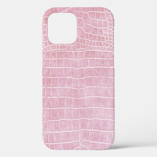 Baby roze krokodilleder iPhone 12 hoesje
