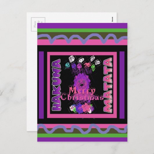 Baby roze mooie kerst met kerst in Hakuna Matata Feestdagenkaart (Voorkant / Achterkant)