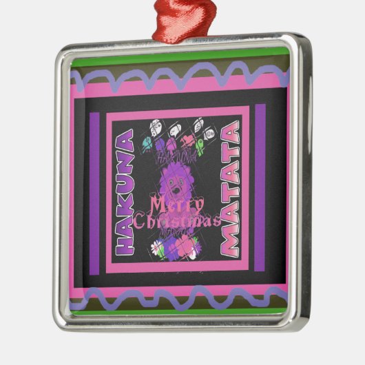 Baby roze mooie kerst met kerst in Hakuna Matata Metalen Ornament (Links)