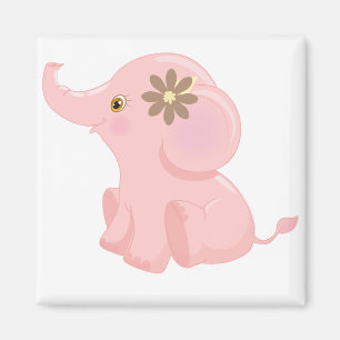 Baby Roze olifant Magneet