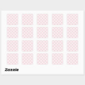 Baby roze pasta met witte poten vierkante sticker (Vel)