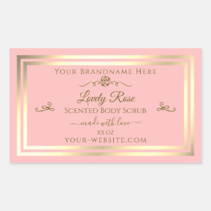 Baby Roze Product Label Goud Lijst Roos